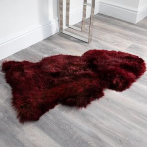 Ladson Sheepskin Rug In Red