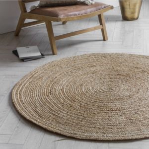 Mappleton Jute Fabric Rug In Natural