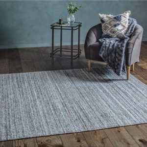 Rawlins Viscose And Wool Fabric Rug In Green And Grey