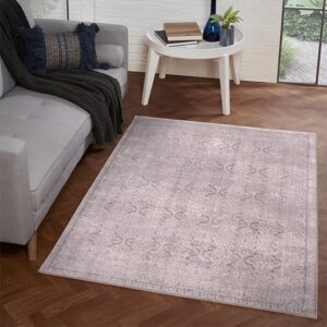 Arabella Opaque 80x150cm Damask Pattern Rug In Cream