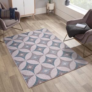 Spirit 66x230cm Star Design Rug In Teal