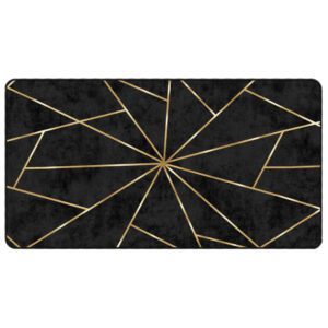Corwin 150cm Polyester Washable Anti-Slip Rug In Gold And Black
