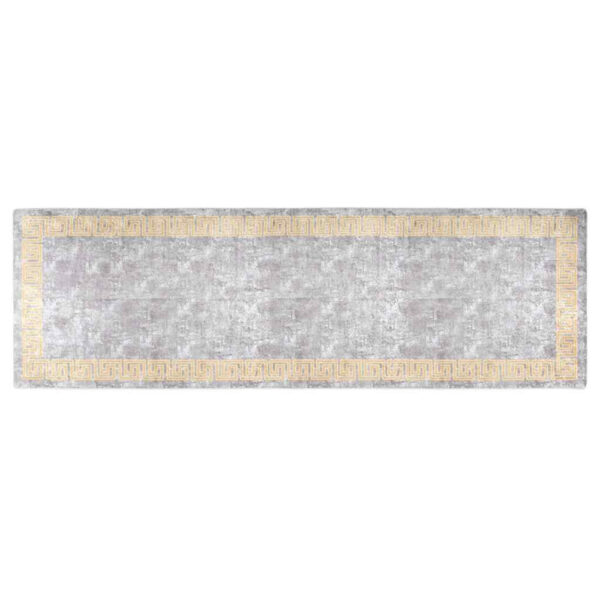 Corwin 300cm Polyester Washable Anti-Slip Rug In Grey And Gold