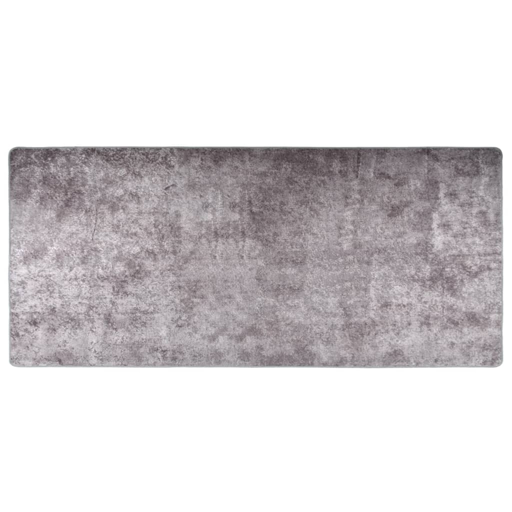 Corwin 300cm Polyester Washable Anti-Slip Rug In Grey